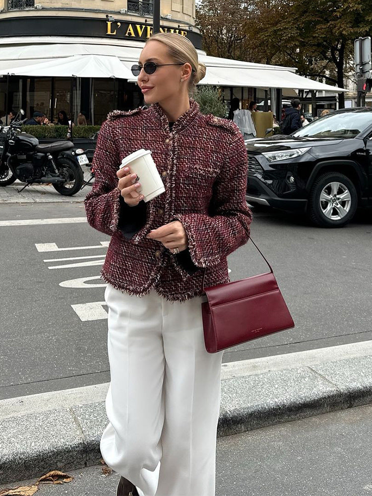 Kvinnor mode Tweedjacka med eleganta detaljer Mirla-Eva Jonsson