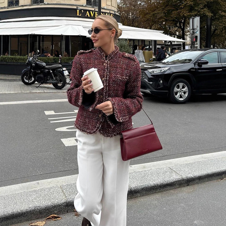 Kvinnor mode Tweedjacka med eleganta detaljer Mirla-Eva Jonsson