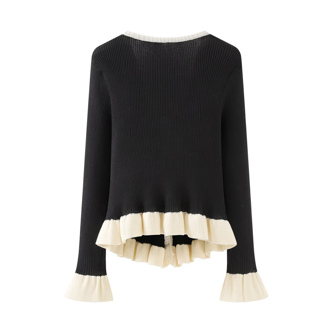 Kvinnor mode cardigan med volangdesign Mirla-Eva Jonsson