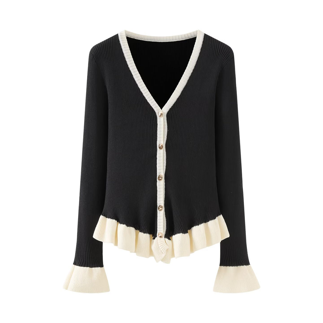 Kvinnor mode cardigan med volangdesign Mirla-Eva Jonsson