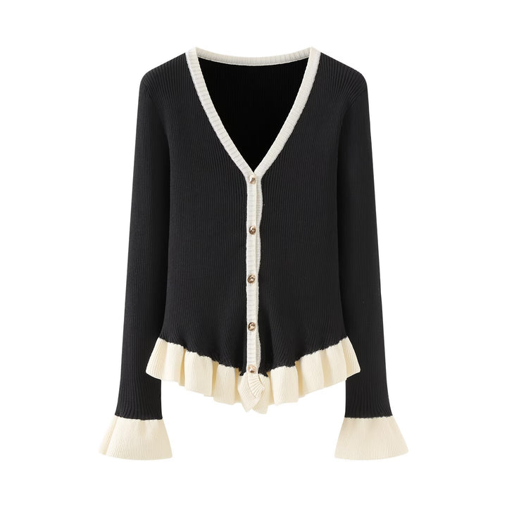 Kvinnor mode cardigan med volangdesign Mirla-Eva Jonsson