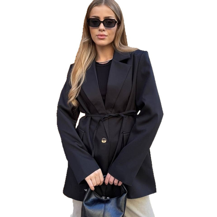 Kvinnor modern blazer med bälte Mirla-Eva Jonsson