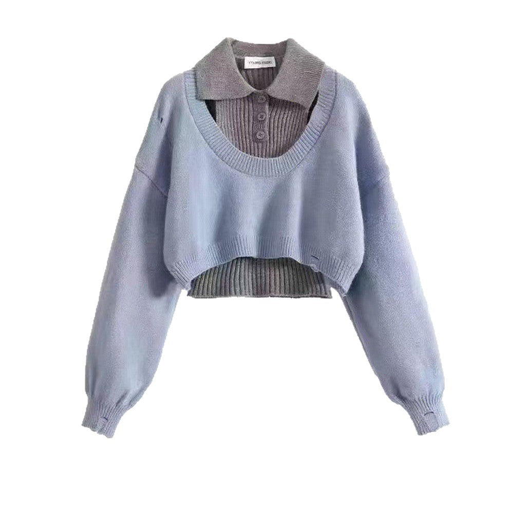 Kvinnor modet crop sweater med unik design Mirla-Eva Jonsson