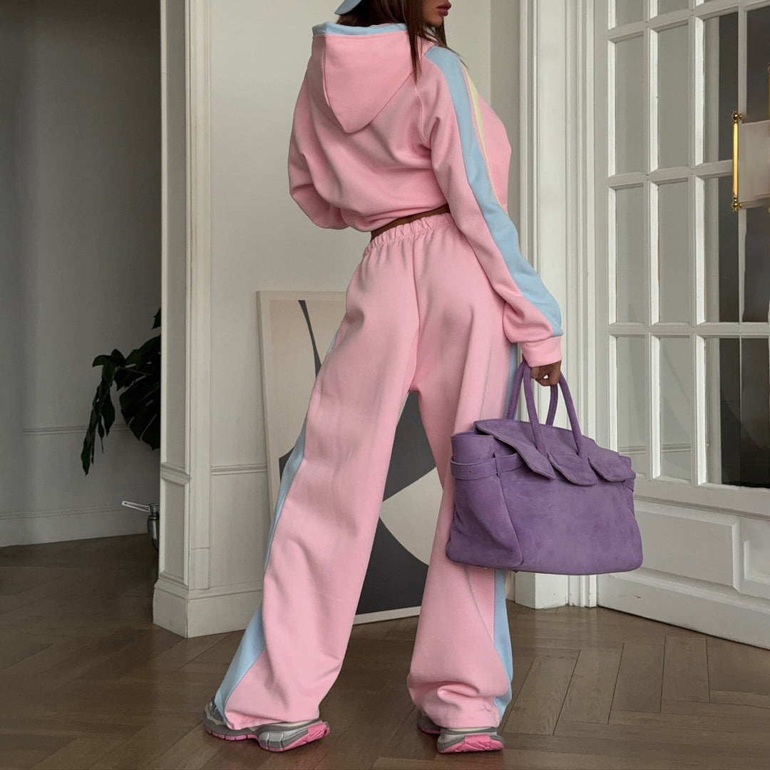 Kvinnor modig Cropped Hoodie med färgglada ränder Mirla-Eva Jonsson