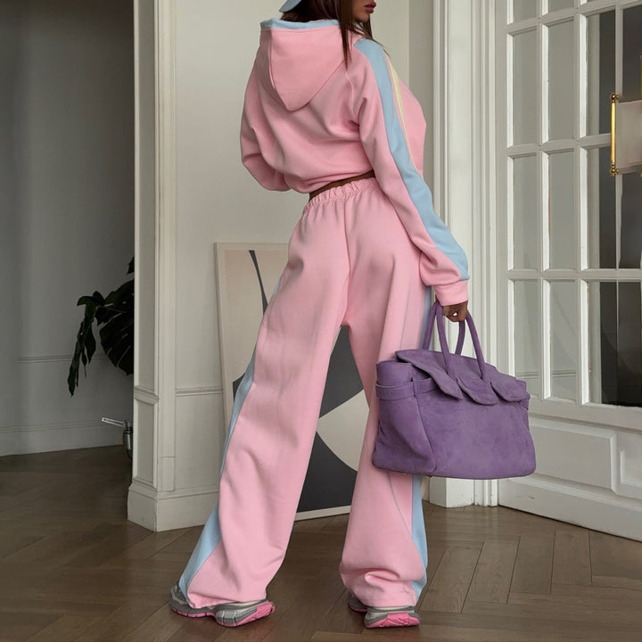 Kvinnor modig Cropped Hoodie med färgglada ränder Mirla-Eva Jonsson