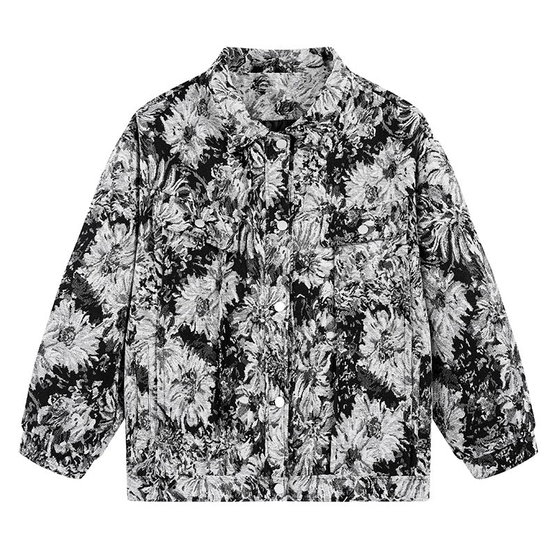 Kvinnor modisch Blousonjacka med blommönster Mirla-Eva Jonsson