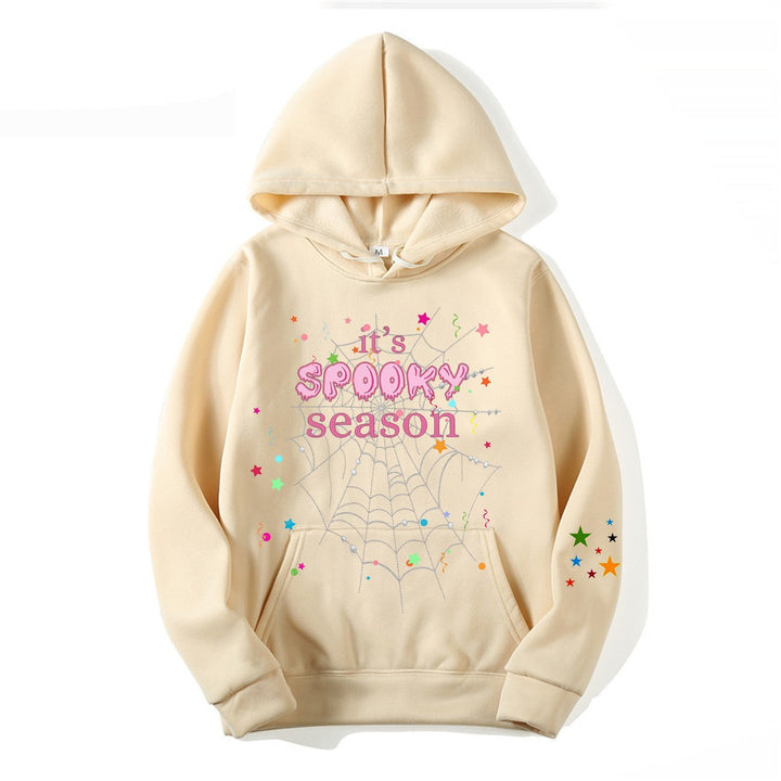 Kvinnor mysig hoodie med grafisk Halloween-design Mirla-Eva Jonsson