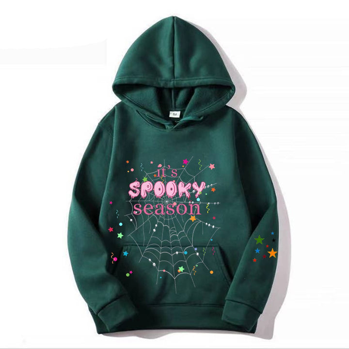 Kvinnor mysig hoodie med grafisk Halloween-design Mirla-Eva Jonsson