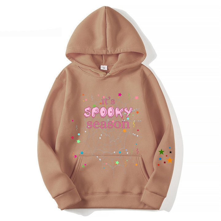 Kvinnor mysig hoodie med grafisk Halloween-design Mirla-Eva Jonsson