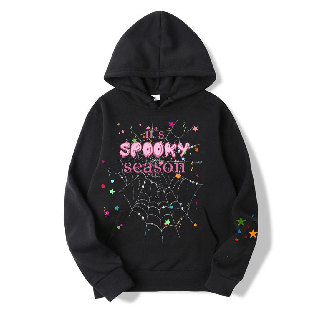 Kvinnor mysig hoodie med grafisk Halloween-design Mirla-Eva Jonsson