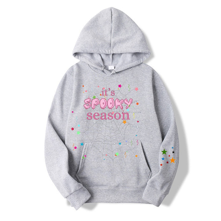 Kvinnor mysig hoodie med grafisk Halloween-design Mirla-Eva Jonsson