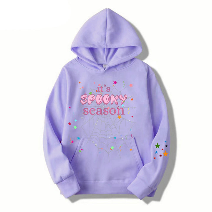 Kvinnor mysig hoodie med grafisk Halloween-design Mirla-Eva Jonsson