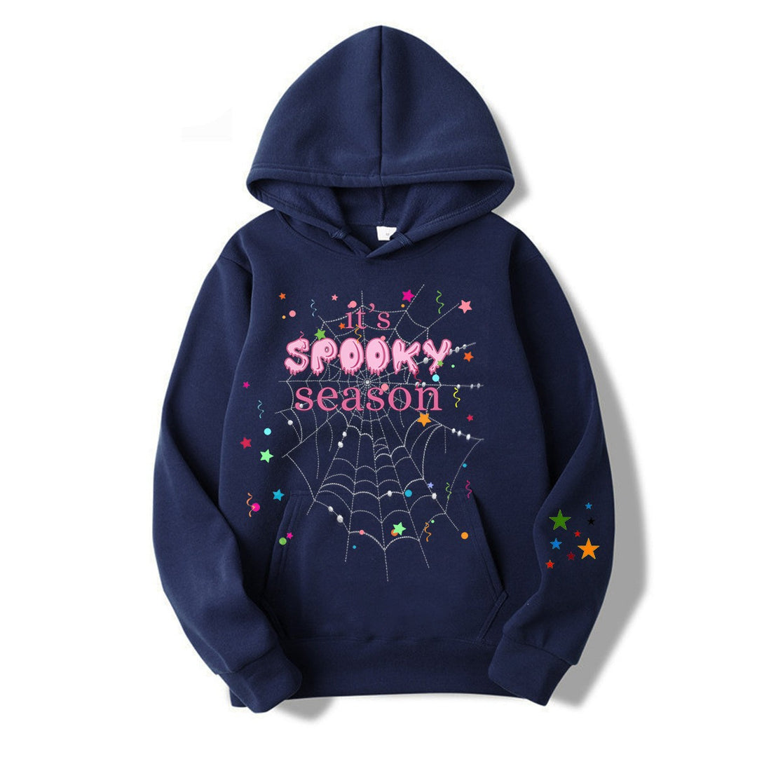 Kvinnor mysig hoodie med grafisk Halloween-design Mirla-Eva Jonsson