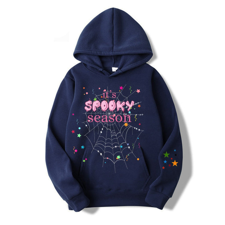 Kvinnor mysig hoodie med grafisk Halloween-design Mirla-Eva Jonsson