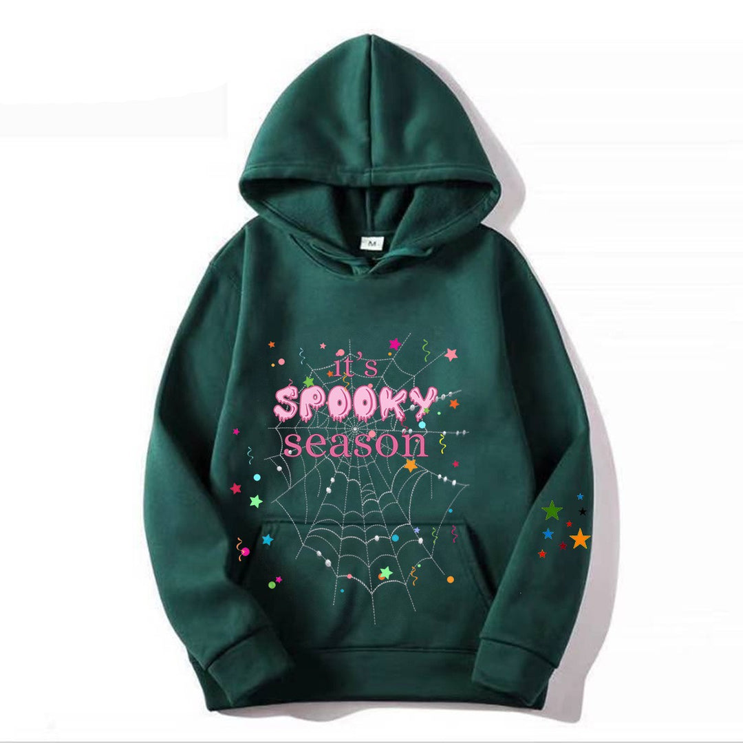 Kvinnor mysig hoodie med grafisk Halloween-design Mirla-Eva Jonsson