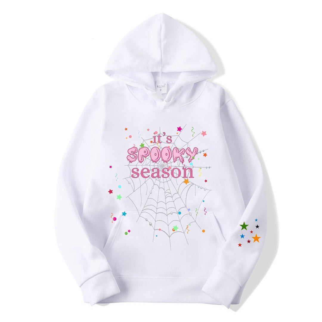 Kvinnor mysig hoodie med grafisk Halloween-design Mirla-Eva Jonsson