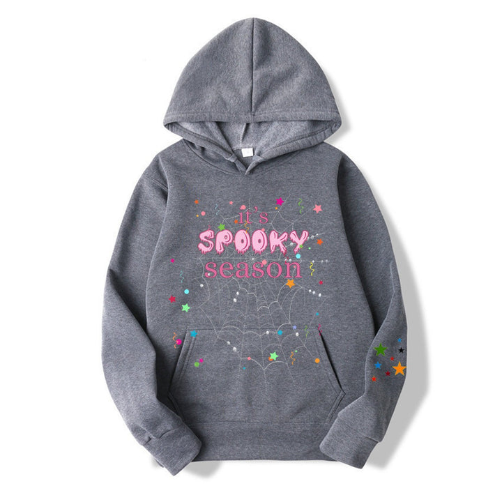 Kvinnor mysig hoodie med grafisk Halloween-design Mirla-Eva Jonsson