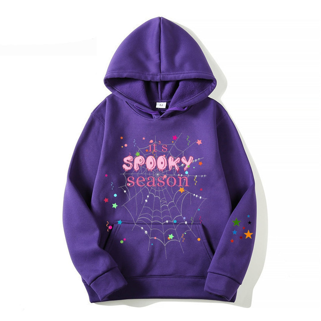 Kvinnor mysig hoodie med grafisk Halloween-design Mirla-Eva Jonsson