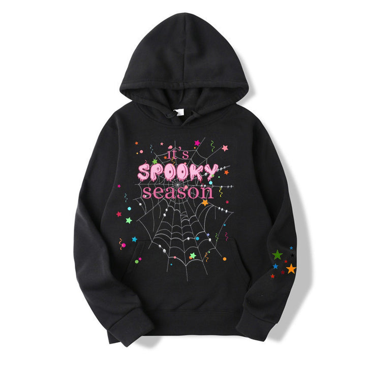 Kvinnor mysig hoodie med grafisk Halloween-design Mirla-Eva Jonsson