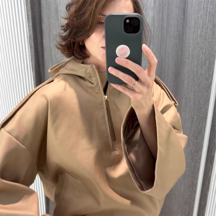 Kvinnor oversized fleecejacka med praktiska fickor Mirla-Eva Jonsson