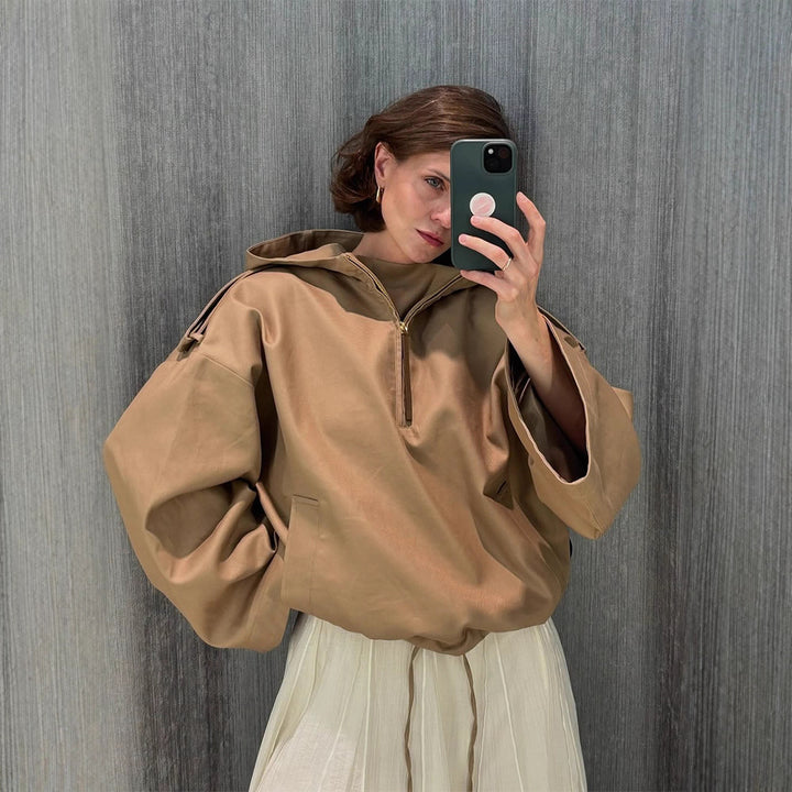Kvinnor oversized fleecejacka med praktiska fickor Mirla-Eva Jonsson