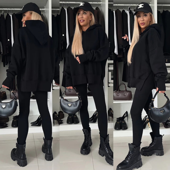 Kvinnor oversized hoodie i modernt leopardmönster Mirla-Eva Jonsson