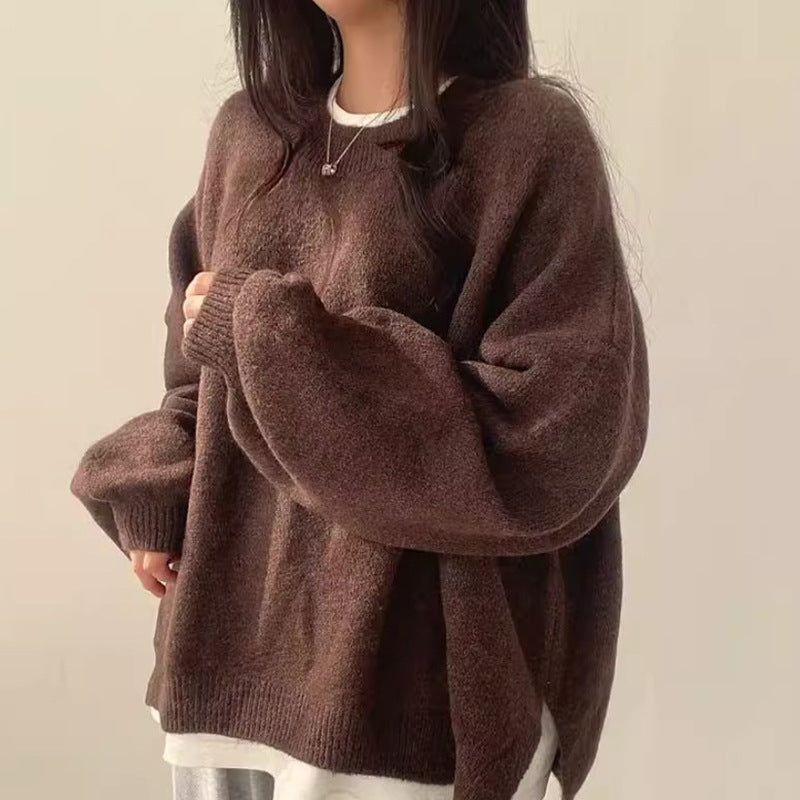 Kvinnor oversized stickad tröja med breda ärmar och avslappnad passform Mirla-Eva Jonsson