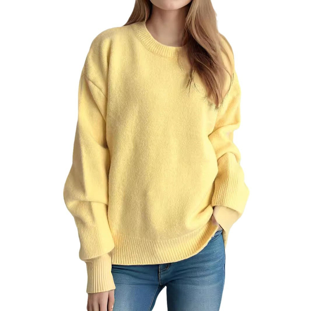 Kvinnor oversized stickad tröja med mjuk bomullsblandning och avslappnad passform Mirla-Eva Jonsson