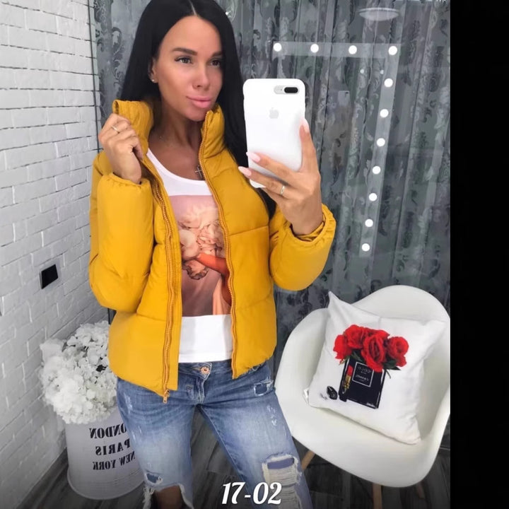 Kvinnor quiltad vinterjacka med hög krage Mirla-Eva Jonsson