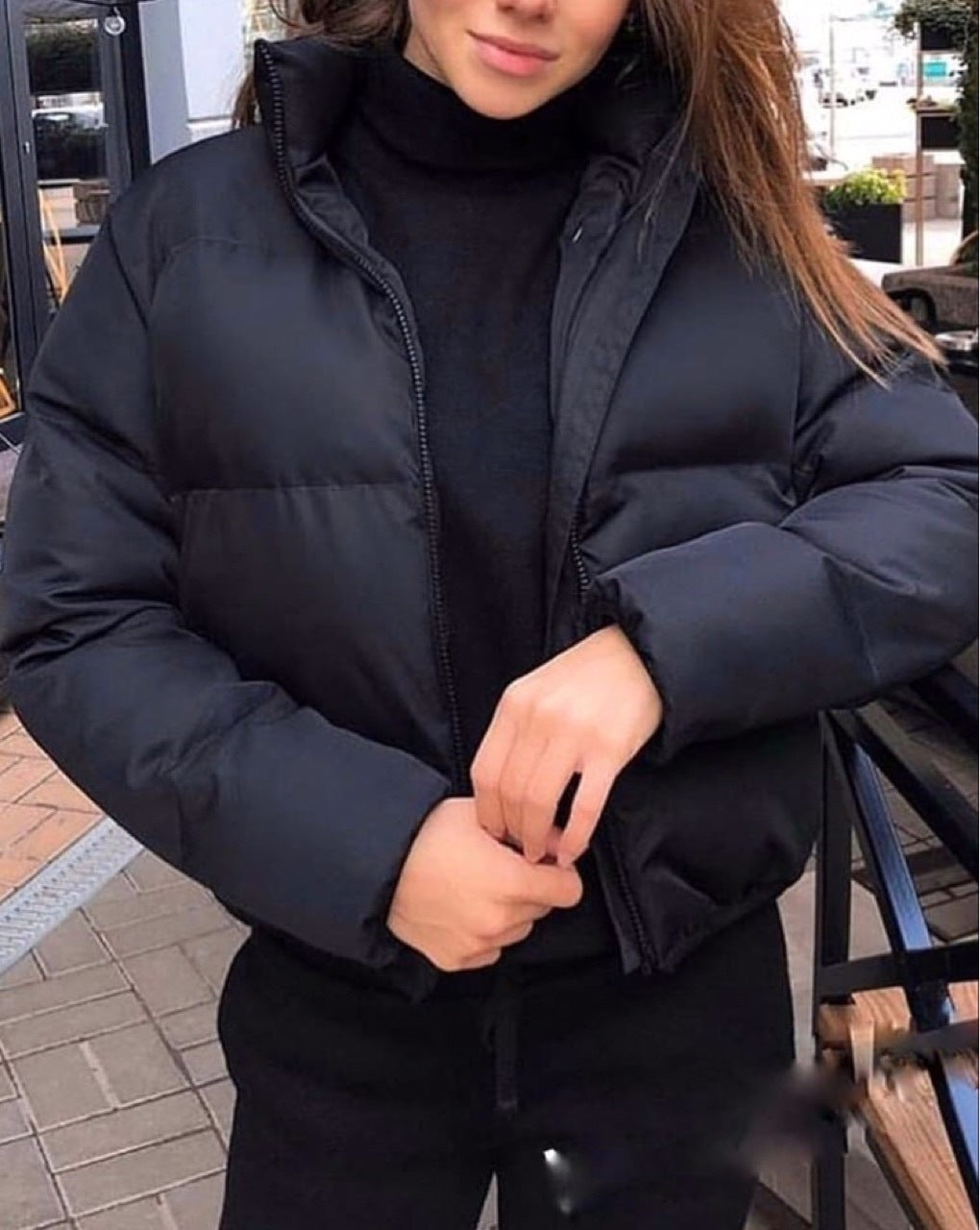 Kvinnor quiltad vinterjacka med hög krage Mirla-Eva Jonsson