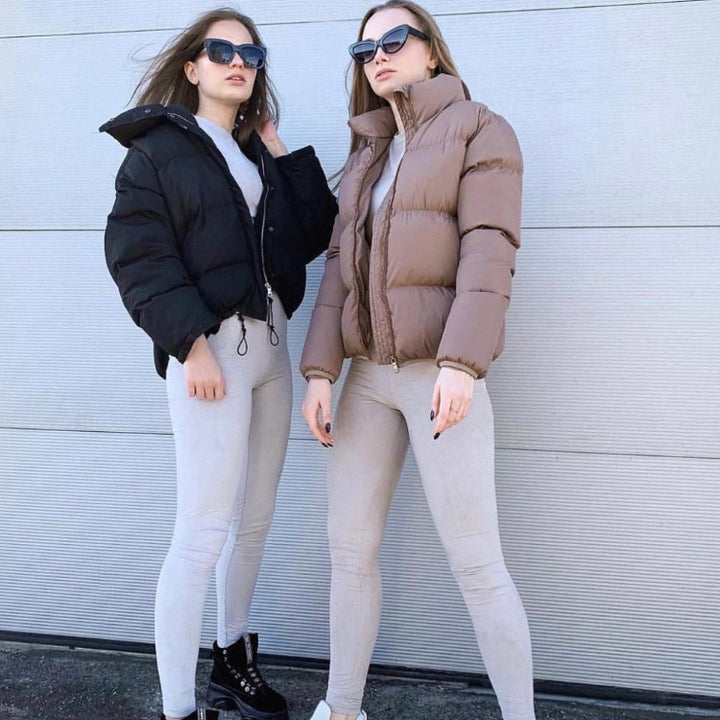 Kvinnor quiltad vinterjacka med hög krage Mirla-Eva Jonsson