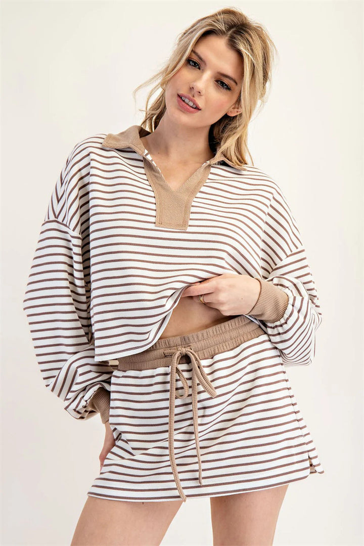 Kvinnor randig sweatshirt och kjol set Eva Jonsson-Eva Jonsson