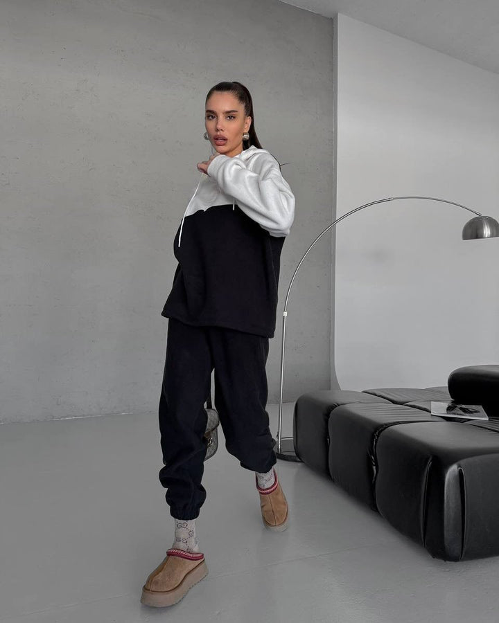 Kvinnor sportig sweatshirt och elastiska joggingsbyxor set Mirla-Eva Jonsson