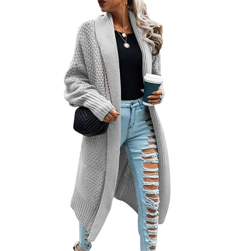 Kvinnor stickad kappa i urban stil med öppen skärning och strukturerad textur Eva Jonsson-Eva Jonsson