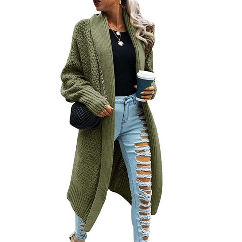 Kvinnor stickad kappa i urban stil med öppen skärning och strukturerad textur Eva Jonsson-Eva Jonsson