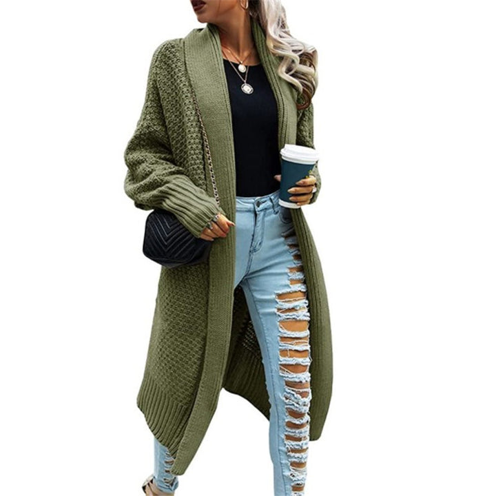 Kvinnor stickad kappa i urban stil med öppen skärning och strukturerad textur Eva Jonsson-Eva Jonsson