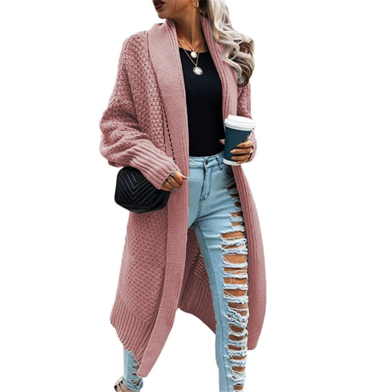 Kvinnor stickad kappa i urban stil med öppen skärning och strukturerad textur Eva Jonsson-Eva Jonsson