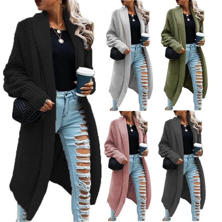 Kvinnor stickad kappa i urban stil med öppen skärning och strukturerad textur Eva Jonsson-Eva Jonsson