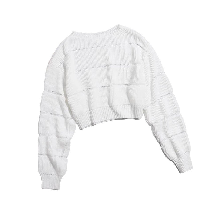 Kvinnor strukturerad cropped stickad topp Mirla-Eva Jonsson