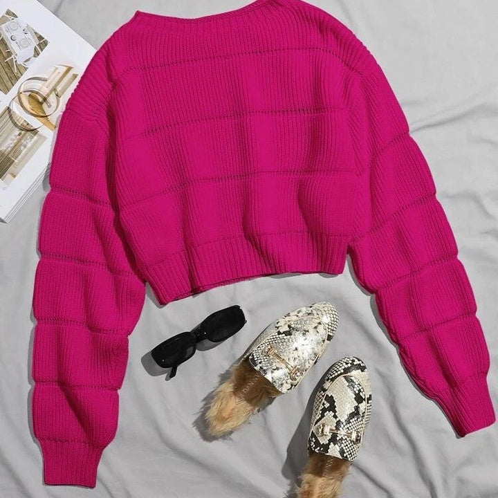 Kvinnor strukturerad cropped stickad topp Mirla-Eva Jonsson