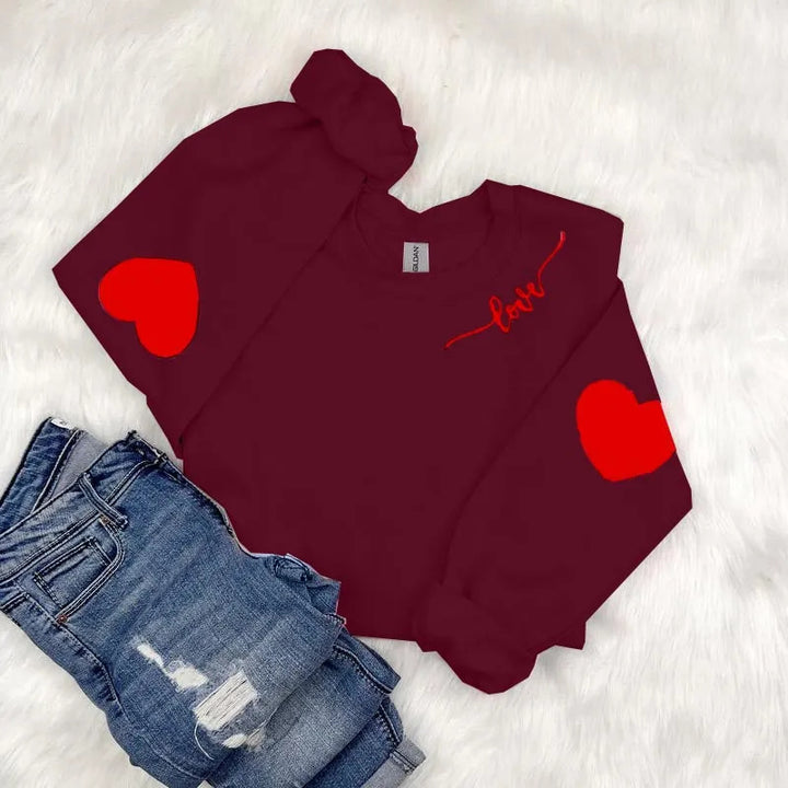 Kvinnor sweatshirt med hjärtformad design och avslappnad passform Mirla-Eva Jonsson