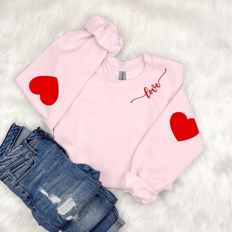 Kvinnor sweatshirt med hjärtformad design och avslappnad passform Mirla-Eva Jonsson