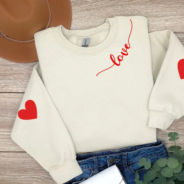 Kvinnor sweatshirt med hjärtformad design och avslappnad passform Mirla-Eva Jonsson