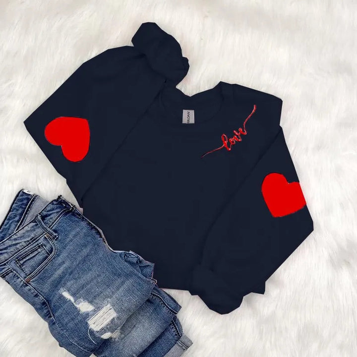 Kvinnor sweatshirt med hjärtformad design och avslappnad passform Mirla-Eva Jonsson