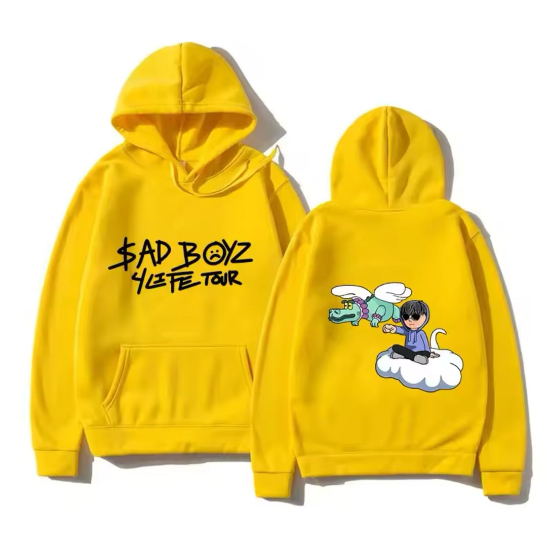 Kvinnor sweatshirt med kreativt tryck och bekväma kängurufickor Mirla-Eva Jonsson