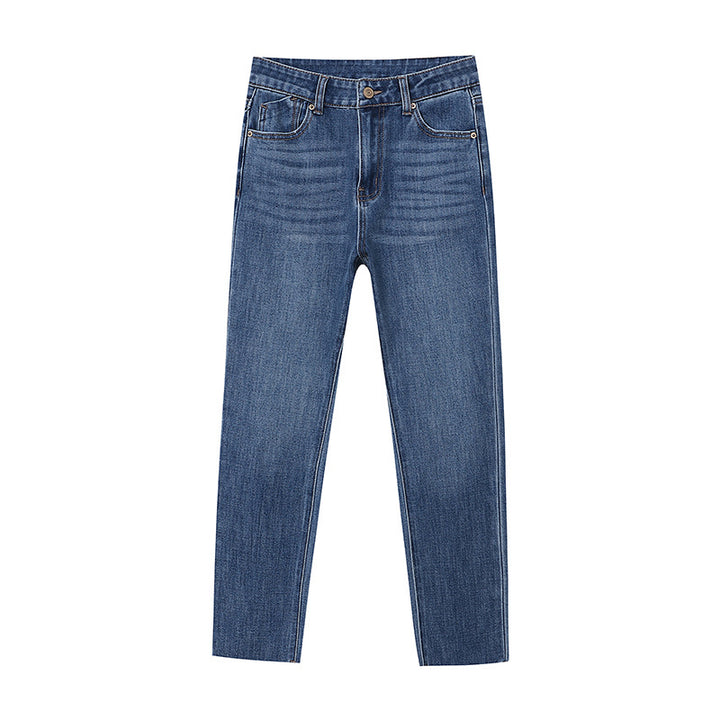 Kvinnor tidlösa hög midja denimbyxor med slim fit Mirla-Eva Jonsson