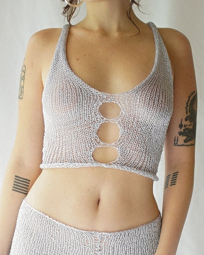 Kvinnor transparent nät-top och shorts-set Mirla-Eva Jonsson