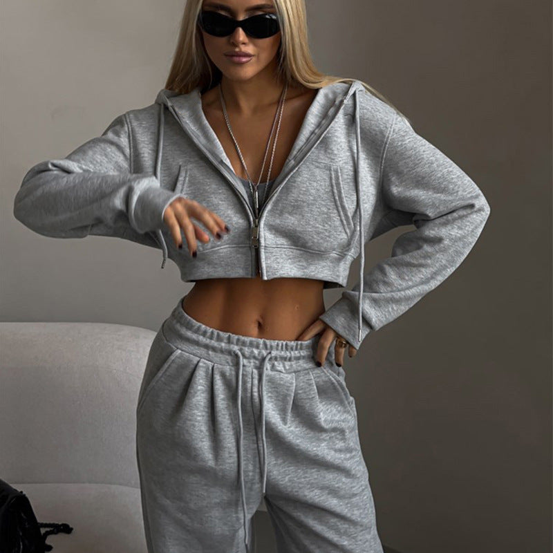 Kvinnor trendig hoodie-set med lös passform och elastisk midja Mirla-Eva Jonsson