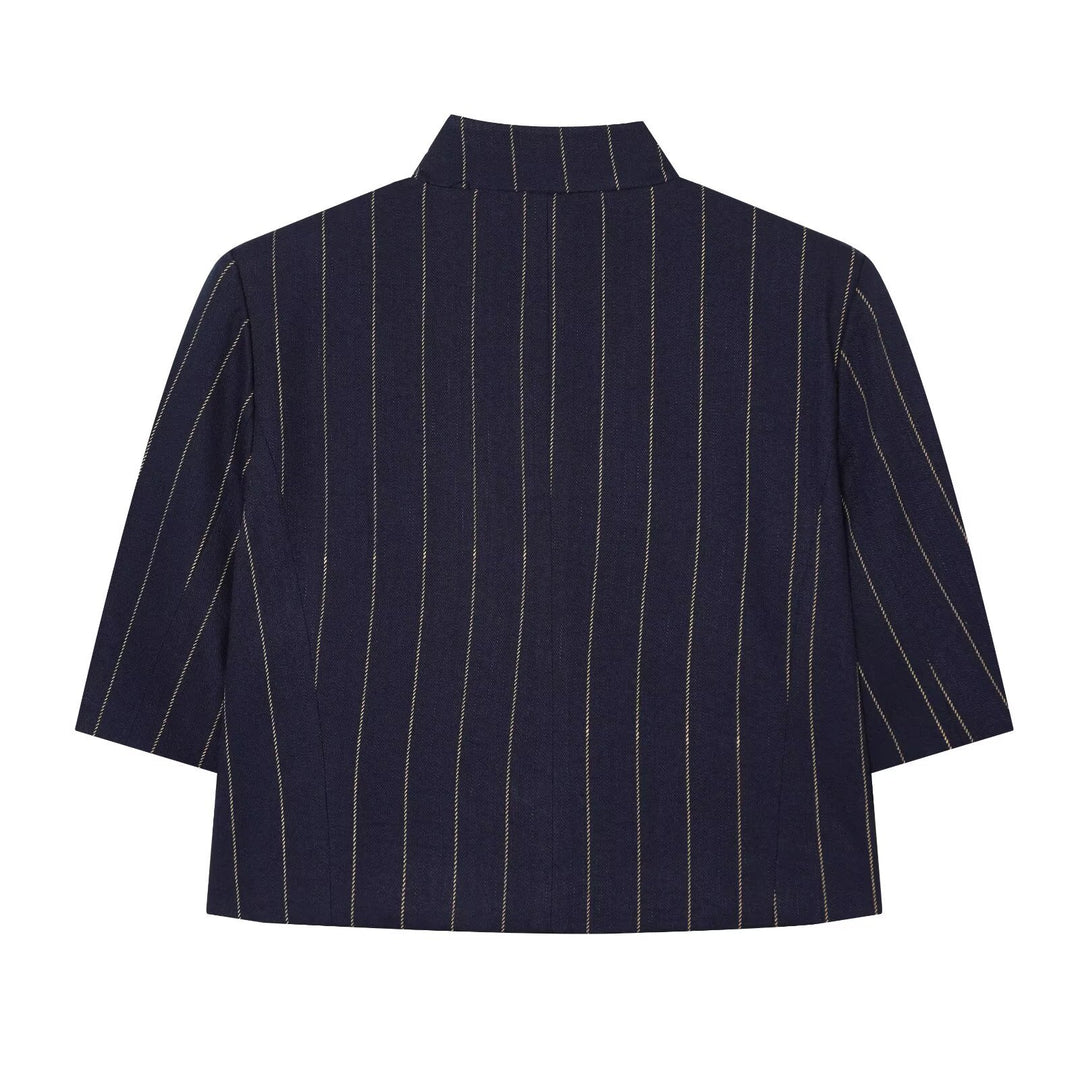 Kvinnor vid hög midjebukser med elegant stripemønster og komfortabel fall Mirla-Eva Jonsson