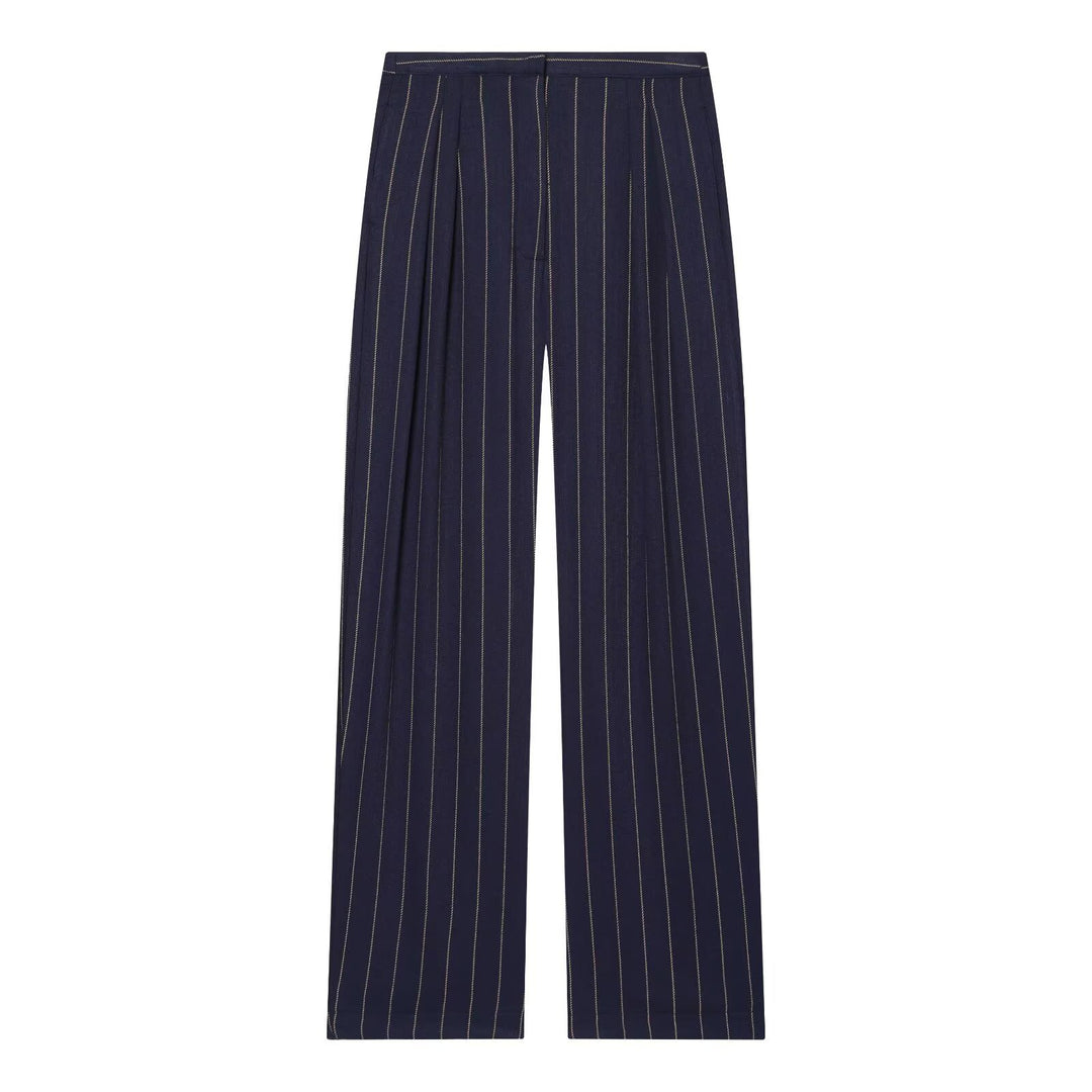 Kvinnor vid hög midjebukser med elegant stripemønster og komfortabel fall Mirla-Eva Jonsson